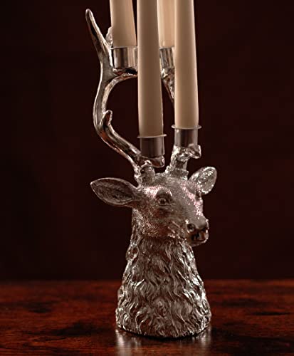 Silver Stag Candle Holder: Festive Table Centrepiece