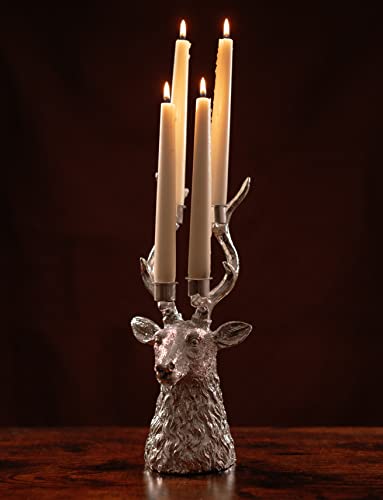Silver Stag Candle Holder: Festive Table Centrepiece