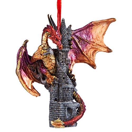 Gothic Dragon Castle Holiday Ornament for Christmas