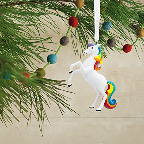 Hallmark Unicorn With Rainbow Mane Christmas Ornament, Multicoloured, H 9.2cm by W 6.7cm by L 2.2cm, 25574077