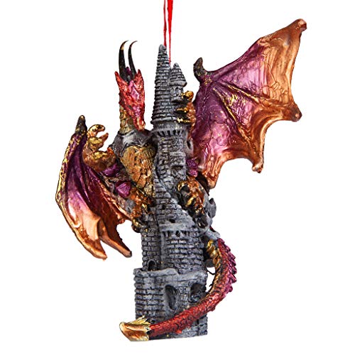 Gothic Dragon Castle Holiday Ornament for Christmas
