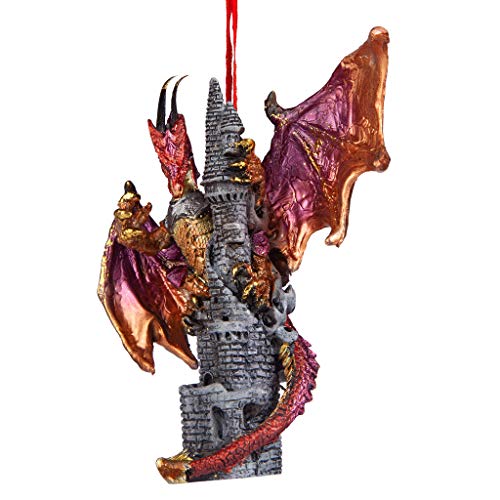 Gothic Dragon Castle Holiday Ornament for Christmas