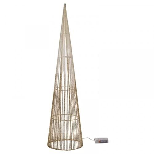 Marco Paul Interiors Traditional Gold Light Up Tree Set Christmas Decorations with 90 LEDs - Battery Operated In-lit Standing Christmas Ornaments Festive Trees for Indoor, Xmas, Home Decor (Set of 3)