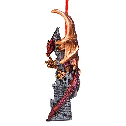 Gothic Dragon Castle Holiday Ornament for Christmas