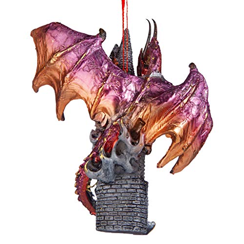 Gothic Dragon Castle Holiday Ornament for Christmas