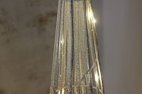 Marco Paul Interiors Traditional Gold Light Up Tree Set Christmas Decorations with 90 LEDs - Battery Operated In-lit Standing Christmas Ornaments Festive Trees for Indoor, Xmas, Home Decor (Set of 3)