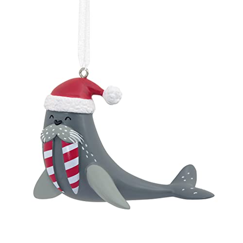 Hallmark Festive Walrus Christmas Ornament, 25574079, H 6.1cm by W 8.3cm by L 5.4cm