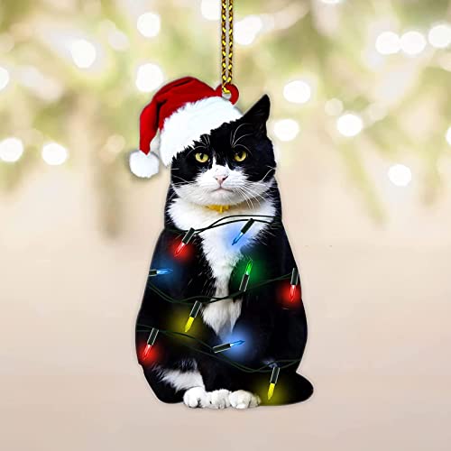 Cute Black Cat Christmas Tree Ornaments