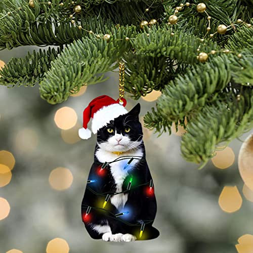 Cute Black Cat Christmas Tree Ornaments