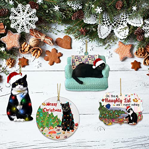 Cute Black Cat Christmas Tree Ornaments