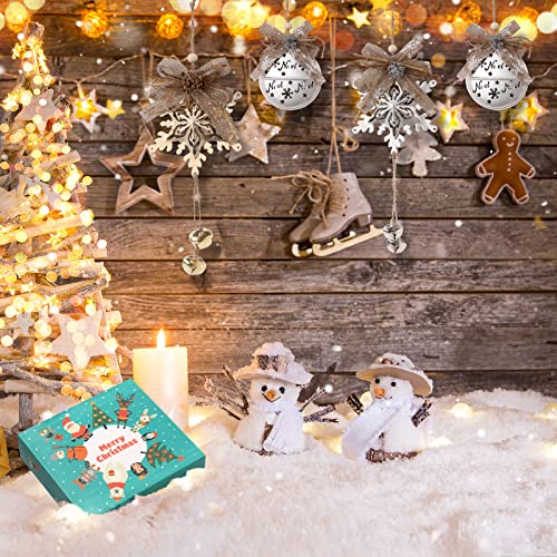 Joyful Christmas Metal Hanging Ornaments - Set of 2