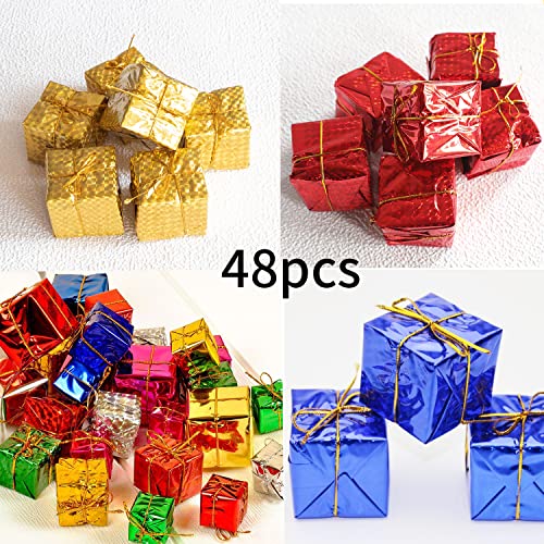 48pcs Mini Present Ornament Gift Box Hangings - (Color)