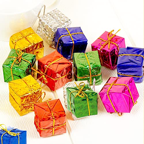 48pcs Mini Present Ornament Gift Box Hangings - (Color)