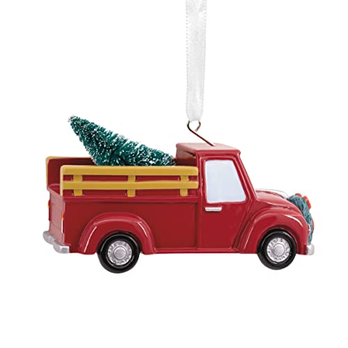 Hallmark Red Pickup Truck With Tree Christmas Ornament 25574080 H 3.5cm by W 8.1cm by L 4.8cm