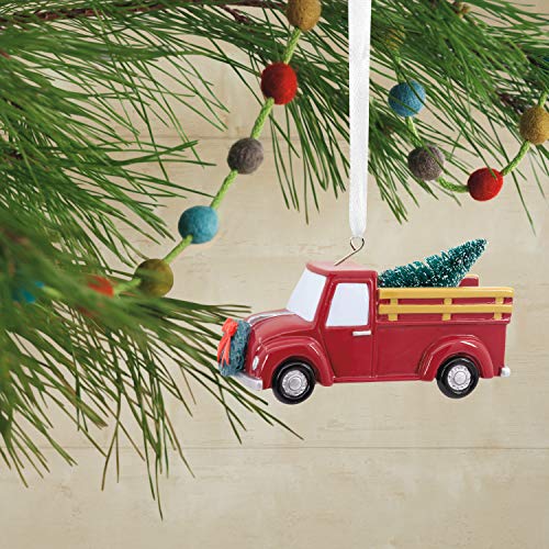 Hallmark Red Pickup Truck With Tree Christmas Ornament 25574080 H 3.5cm by W 8.1cm by L 4.8cm
