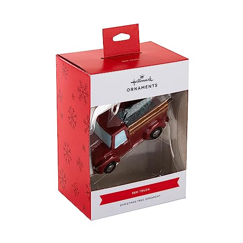 Hallmark Red Pickup Truck With Tree Christmas Ornament 25574080 H 3.5cm by W 8.1cm by L 4.8cm