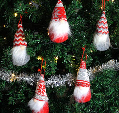 6 PCS Christmas Swedish Santa Tomte Plush Gnome Christmas Ornaments for Hanging and Tabletop Christmas Decorations