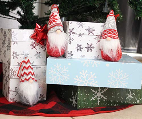 6 PCS Christmas Swedish Santa Tomte Plush Gnome Christmas Ornaments for Hanging and Tabletop Christmas Decorations