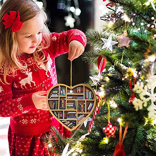 Book Lovers Heart Ornament, Christmas Gift for Her