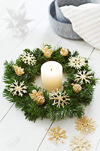 Straw Tree Ornaments - Set of 32 Rustic Decorations