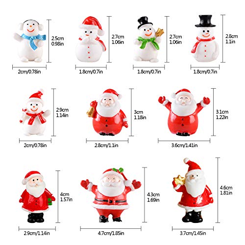 Feelava Christmas Miniature Ornament Kits 30 Pcs Mini Xmas Style Figurines Santa Claus Christmas Tree Snowman Reindeer Cute Cartoon Xmas Decor for Home Garden Party Decor Desktop Decoration