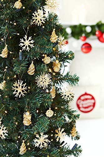 Straw Tree Ornaments - Set of 32 Rustic Decorations