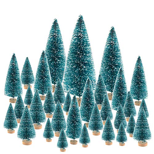 66Pcs Mini Christmas Tree Set for DIY Room Decorations