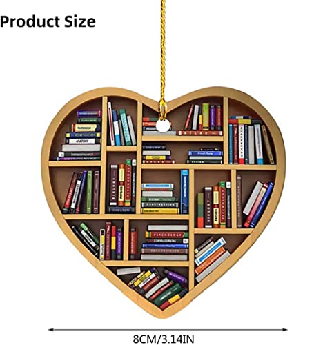 Book Lovers Heart Ornament, Christmas Gift for Her