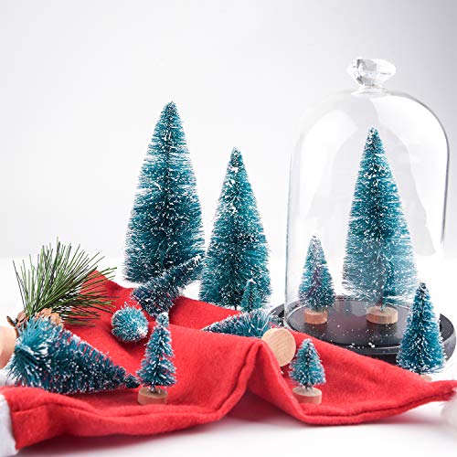 66Pcs Miniature Christmas Bottle Brush Trees for Festive Decor