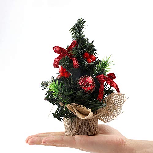 Frosty Mini Christmas Trees Set for Tabletop Decor