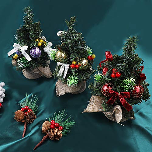 Frosty Mini Christmas Trees Set for Tabletop Decor
