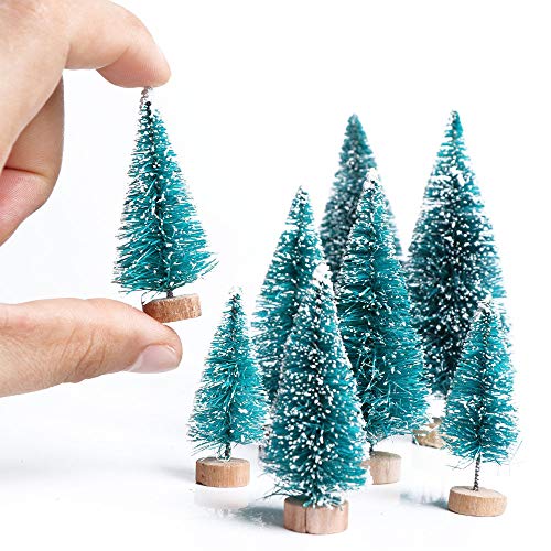 Christmas Trees Ornaments - 49PCS Mini Sisal Snow Frost Trees