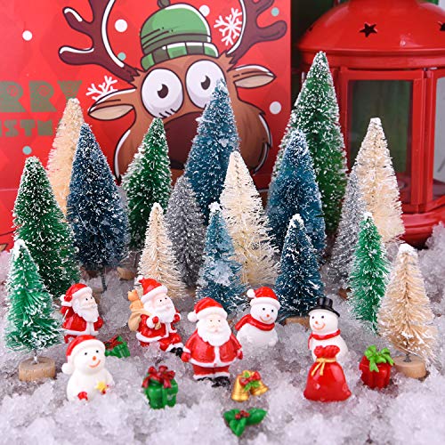 Mini Christmas Trees with Figures - 29pc Set