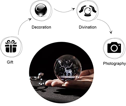 Christmas Deer Crystal Ball with Flowering Stand