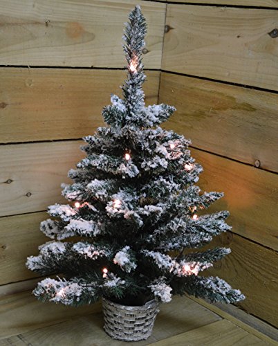 LED Snow Flocked Miniature Christmas Tree - 2ft