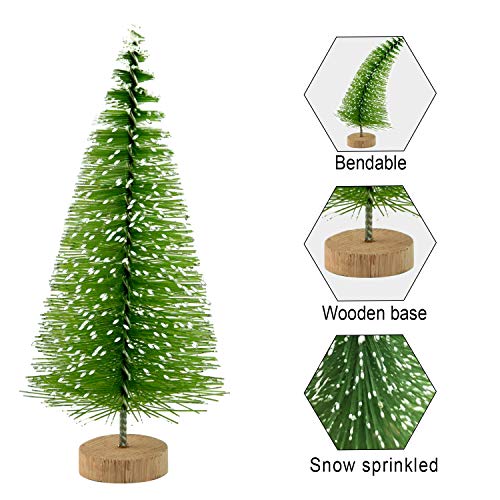 36Pcs Mini Sisal Trees Snow Frosted Winter Ornaments