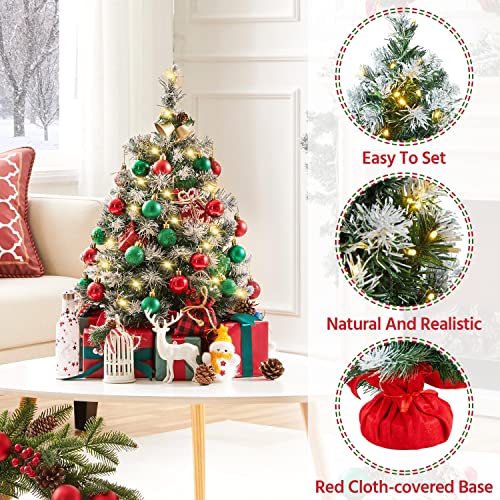 Prelit Tabletop Xmas Tree - Frosty Christmas Decor