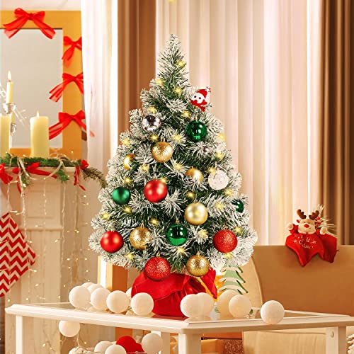 Prelit Tabletop Xmas Tree - Frosty Christmas Decor