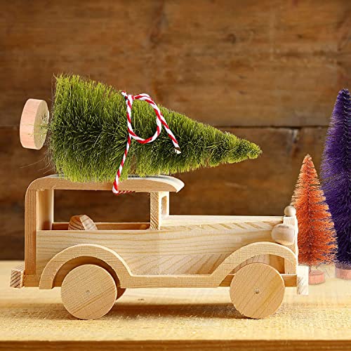 16PCS Miniature Snowy Pine Tabletop Christmas Trees