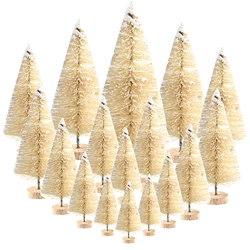 66Pcs Mini Christmas Village Trees for House Decoration