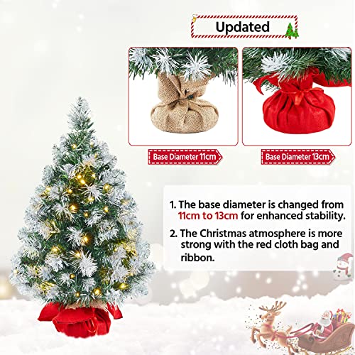 Prelit Tabletop Xmas Tree - Frosty Christmas Decor