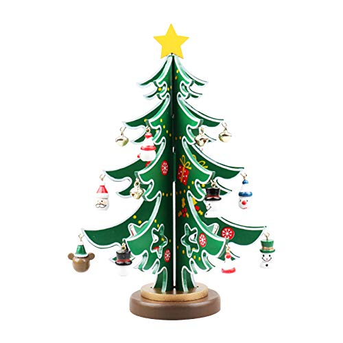 Wooden Christmas Tree DIY Christmas Tree Set Creative Miniature Ornaments Festival Party Xmas Tree Table Desk Decoration for Holiday Festival Home Desk Decor Christmas Best Gift