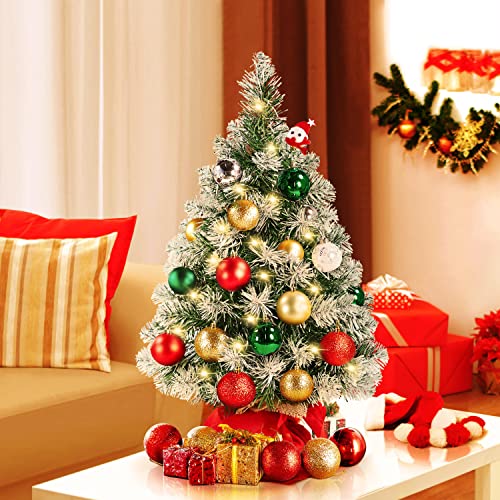 Prelit Tabletop Xmas Tree - Frosty Christmas Decor