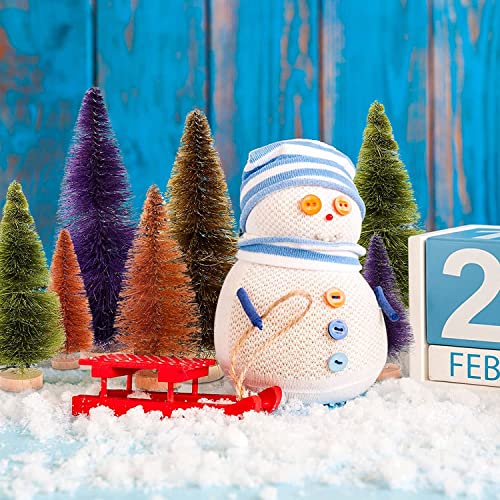 16PCS Miniature Snowy Pine Tabletop Christmas Trees