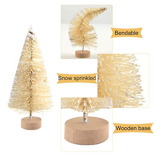 KUUQA 66Pcs Mini Christmas Village Trees Bottle Brush Trees Tabletop Model Trees for Christmas House Decoration Diorama Models
