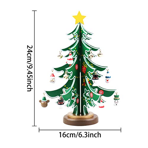 Wooden Christmas Tree DIY Christmas Tree Set Creative Miniature Ornaments Festival Party Xmas Tree Table Desk Decoration for Holiday Festival Home Desk Decor Christmas Best Gift