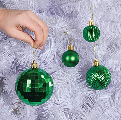 Shatterproof Green Xmas Tree Ornaments, 36-Piece Set