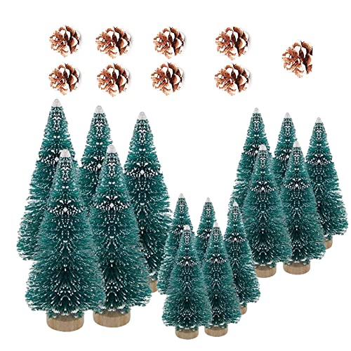 24 Mini Sisal Frost Christmas Trees: DIY Room Decor