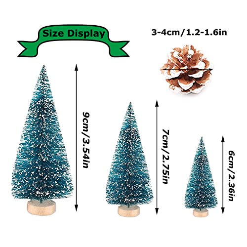 24 Mini Sisal Frost Christmas Trees: DIY Room Decor