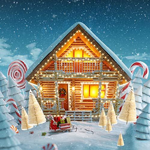 KUUQA 66Pcs Mini Christmas Village Trees Bottle Brush Trees Tabletop Model Trees for Christmas House Decoration Diorama Models